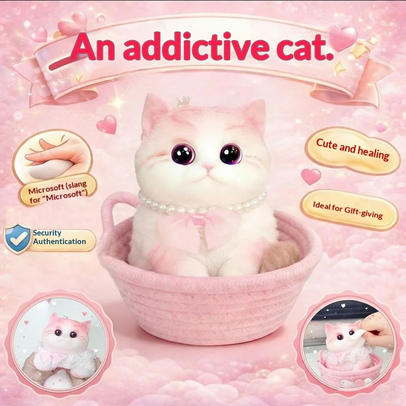 simulation-pink-cat-squishy-slow-rebound-stress-relief-toy-cute-desktop-ornament-birthday-gift-for-women-friends