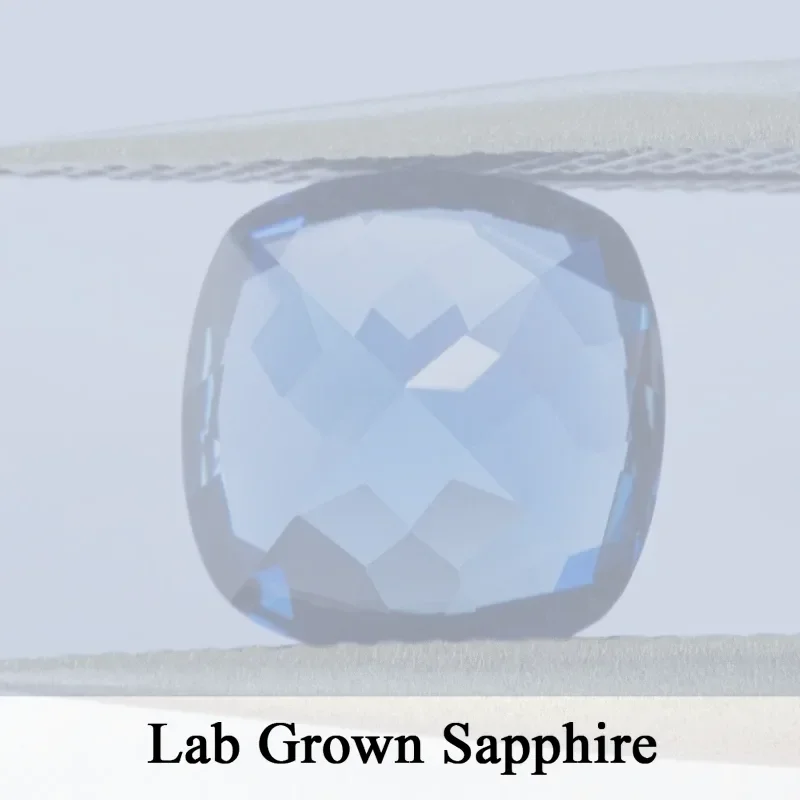 

Lab Grown Sapphire Loose Stone Square Cushion Shape Royal Blue Color VVS1 Beads for Jewelry Making Selectable AGL Certificate