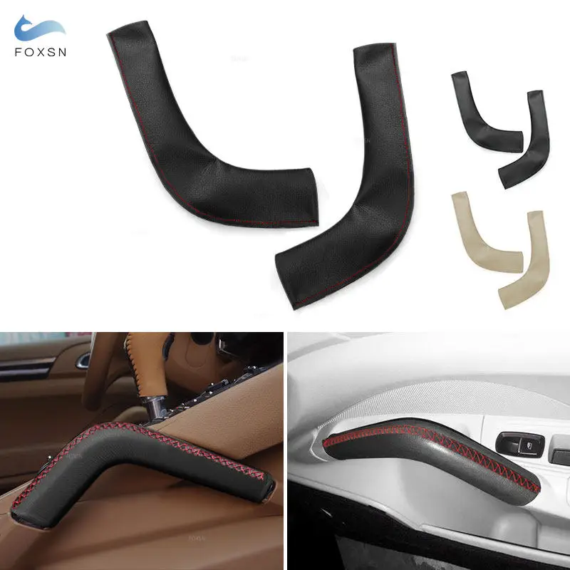 For Porsche Cayenne 2011 2012 2013 2014 2015 2016 Car Accessories Door / Center Armrest Handle Microfiber Leather Cover Trim