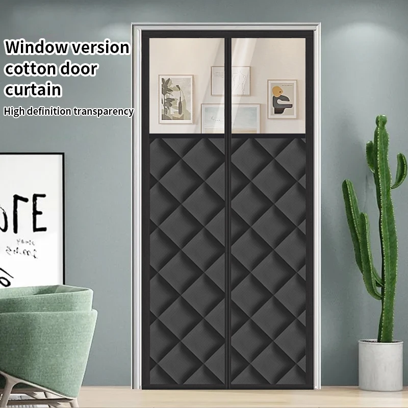 

Хлопковая дверная занавеска для зимнего использования, ветрозащитная, утолщенная, устойчивая к холоду, теплая, ветрозащитная, кондиционирование воздуха, магнитные запчасти