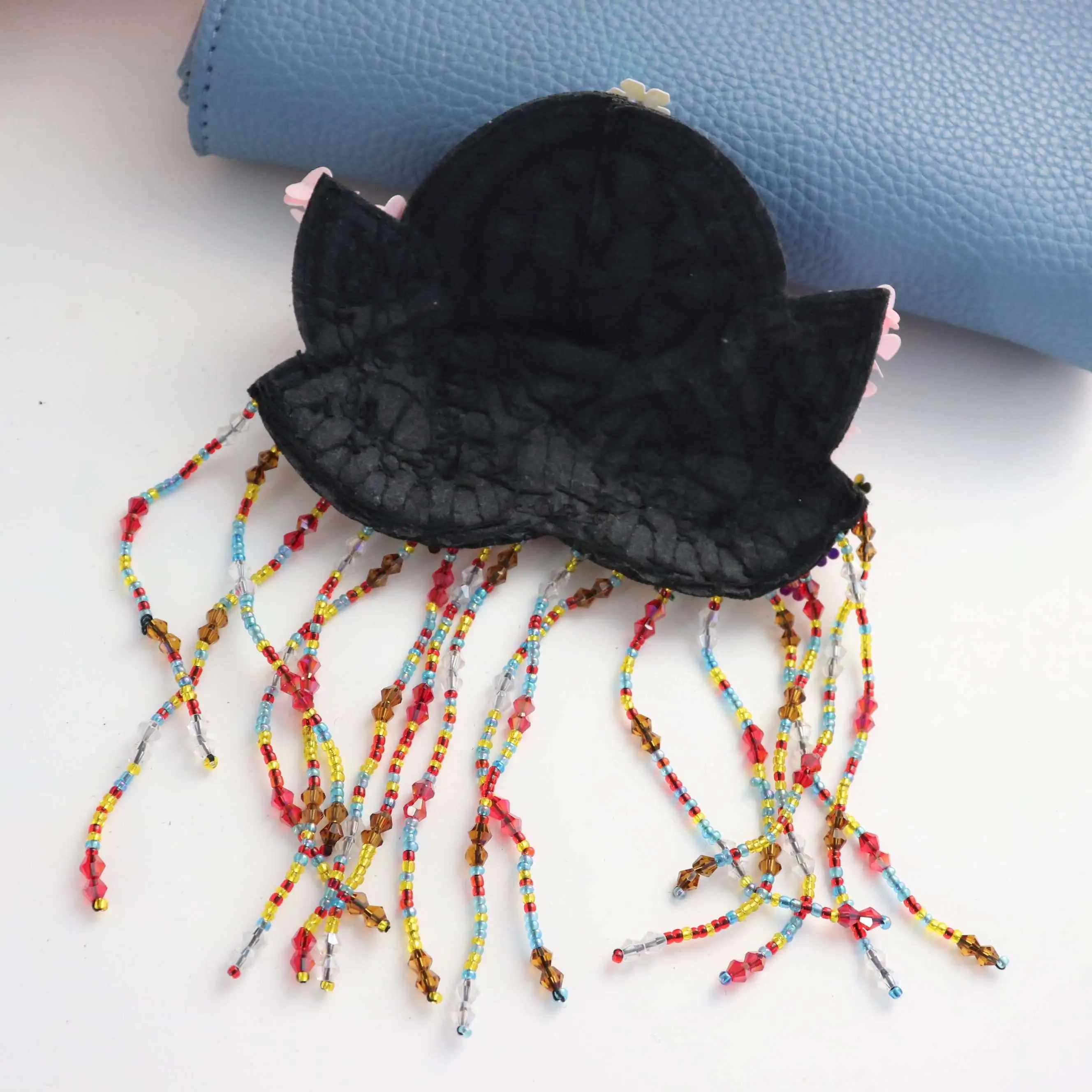 colorful flower beaded jewelery tassel big shoulder brooch epaulet /epaulettes spikes/escapulario blazer accessories/pin badge