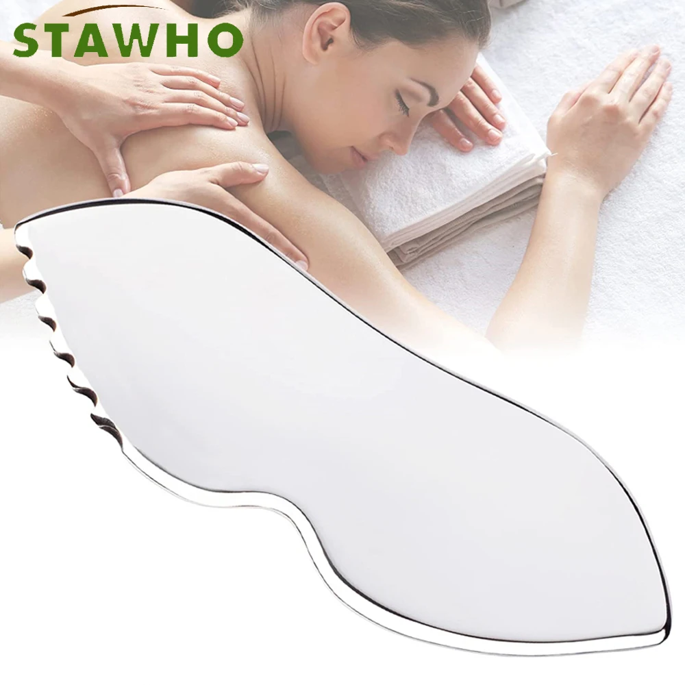 

Stainless Steel GuaSha Muscle Massage Relaxing Tool Metal Physical Therapy Tissue Probing Fascia Treatment Scraping Board