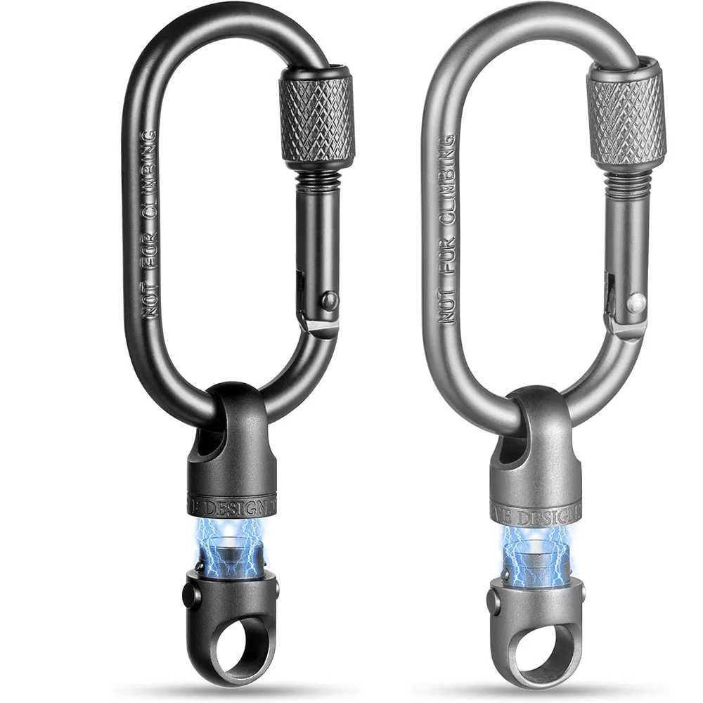 

FEGVE Titanium Quick Release Magnetic Keychain with Carabiner Clip and Key Ring for Ourdoor Camping -Security Lock Design