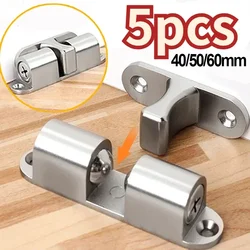 5/1pcs Furniture Door Ball Latch Brass Double Roller Spring Ball Catch Latches Cabinet Closet Door Adjustable Tension Latch