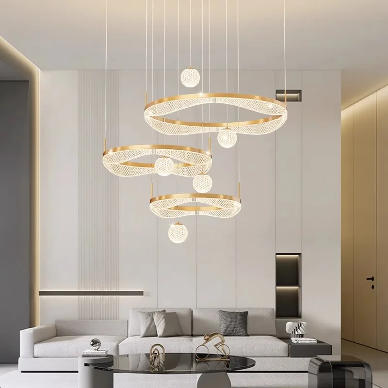 

Modern stairs ring Ceiling lights led Chandelier living room Chandeliers decoration Pendant lights Ceiling lamps indoor lighting