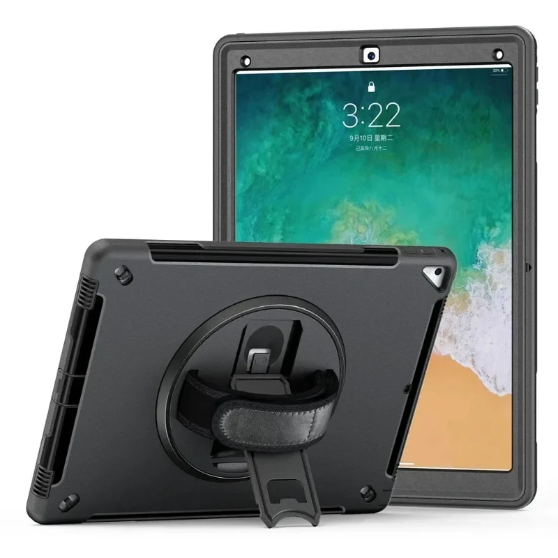 Hand Strap Tablet Case For Apple iPad Pro 12.9 inch 2015 2017 2018 2020 2021 2022 Heavy Duty Shockproof Protection Tablet Cover