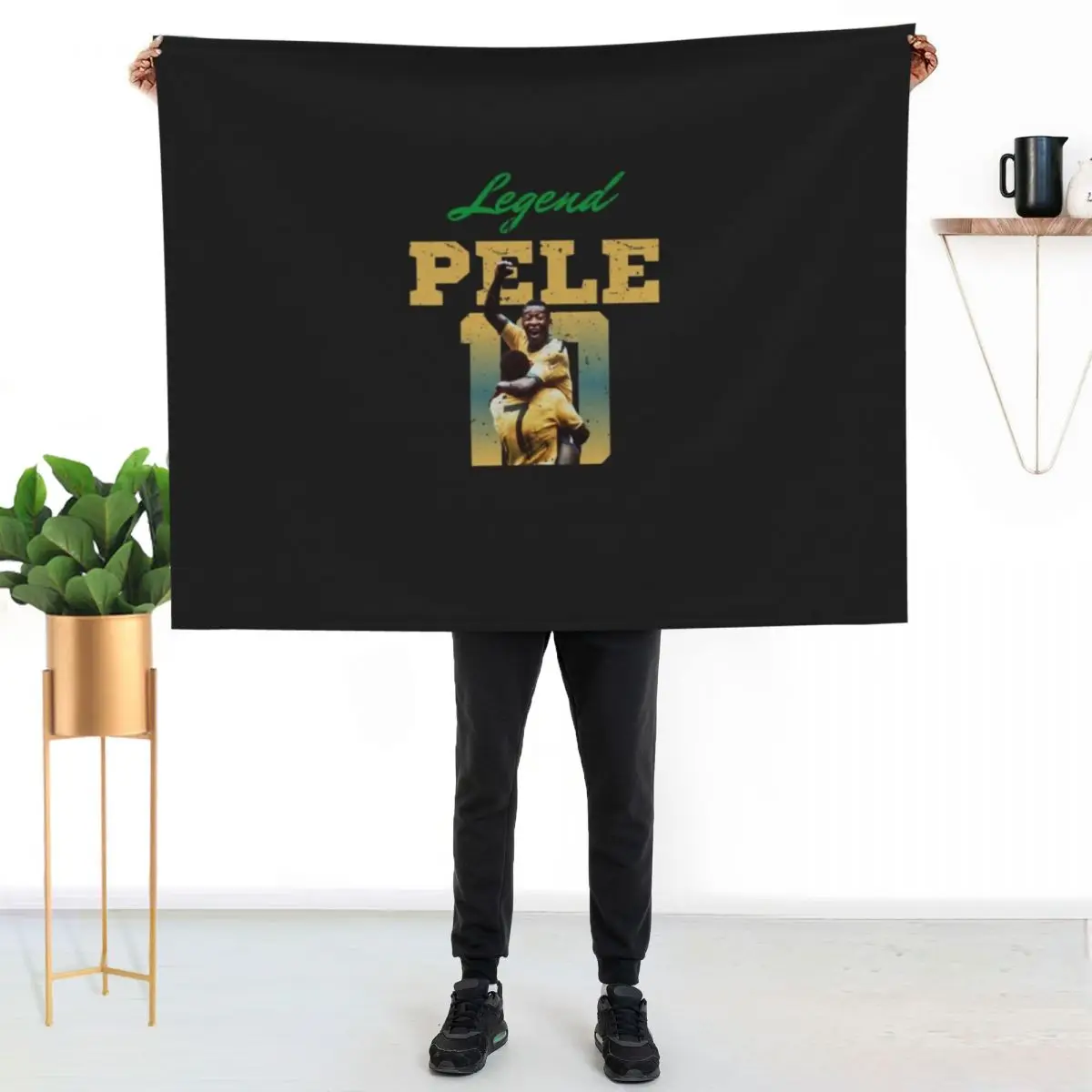 Pele Brazil Throw Blanket Multi Use Warm Blanket for Living Room Bedroom