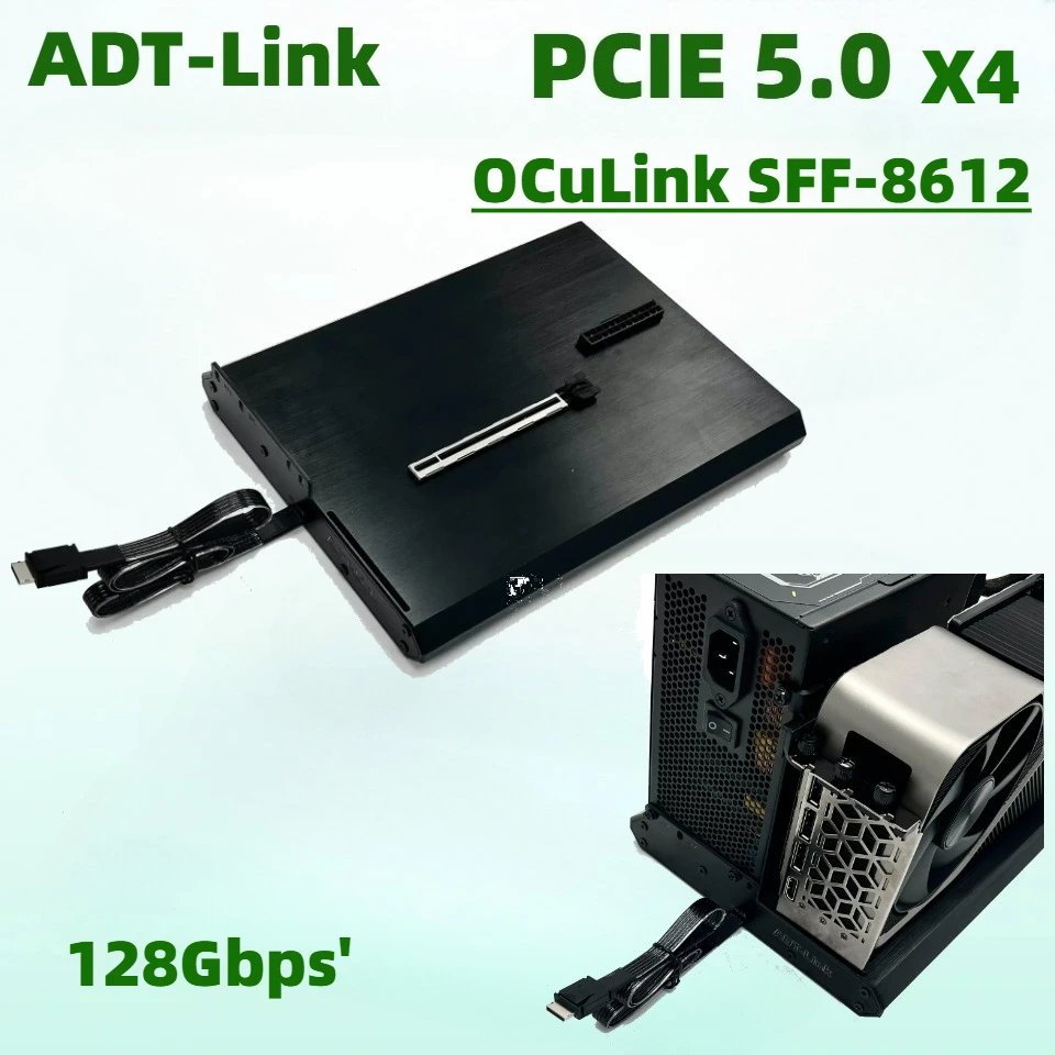 Upgraded K993H-BK10 OCuLink Interface External Graphics Card Dock Docking Station Cable 40cm 50cm ATX Type Open PCIe 5.0 128Gbps