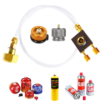 Outdoor Camping Gas Stove Propane Refill Adapter LPG Flat Cylinder Burner Gas Charging Tank Coupler Container Adapter
