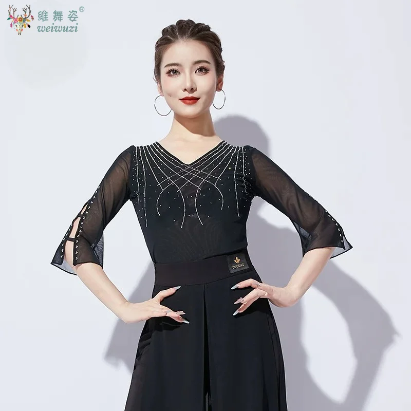 

Latin Dance Practice Top Professional Modern Dance Practice Dress Advanced Performance Clothes Adults Tango Samba Dancing Tops