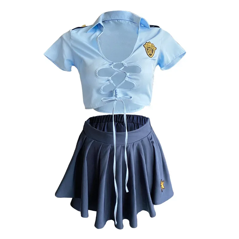 Woman Instructor Uniform with Hat Seduction Clothing Sexy Lingerie Underwear Police Uniform Cosplay Costumes Police