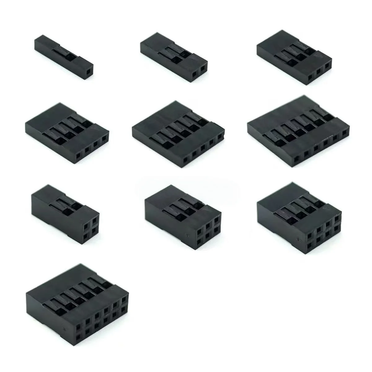50pcs/lot Spacing 2.54mm DuPont Shell Rubber Housing Single Row Double Row DuPont Plug 1P/2P/3P/4P/5P/6P/7P/8P/9P/10P