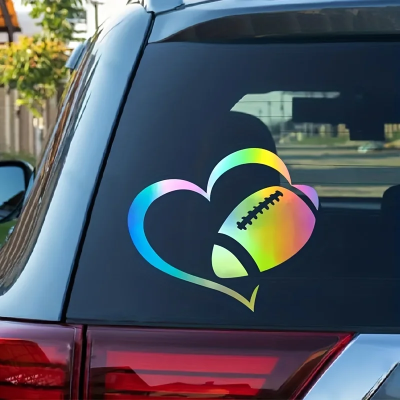 

Love Football Car Sticker Waterproof Vinyl Decal For Truck Motorcycle Window Bumper Laptop Wall Universal Auto Styling Decor