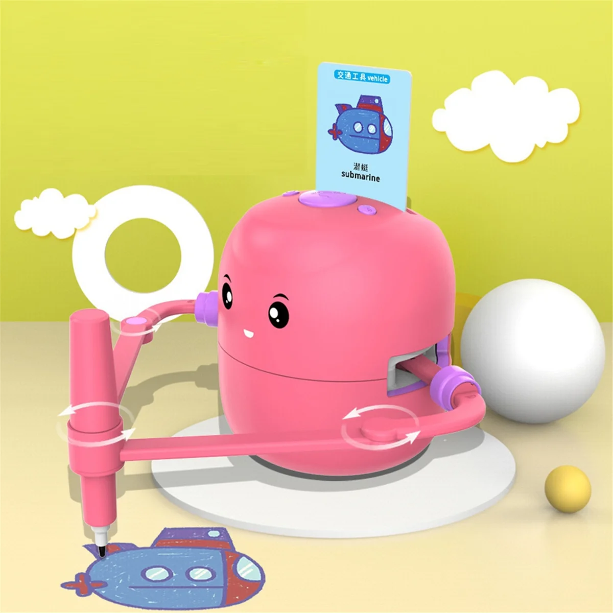 

AA98 Smart Drawing Robot Intelligent Painting Robot Kids Drawing Toys for Children Birthday Gifts for Girls Early Pink