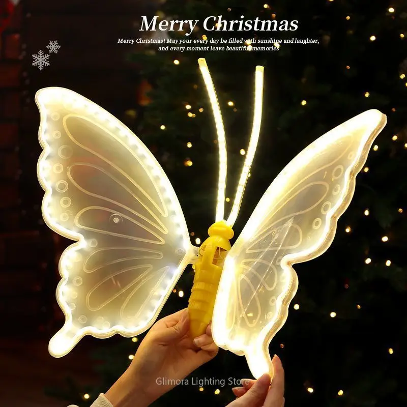 Christmas Butterfly Ornament for Tree, Festive Hanging Decoration for Holiday Scene, Colorful Light-Up Accessory for Home Party