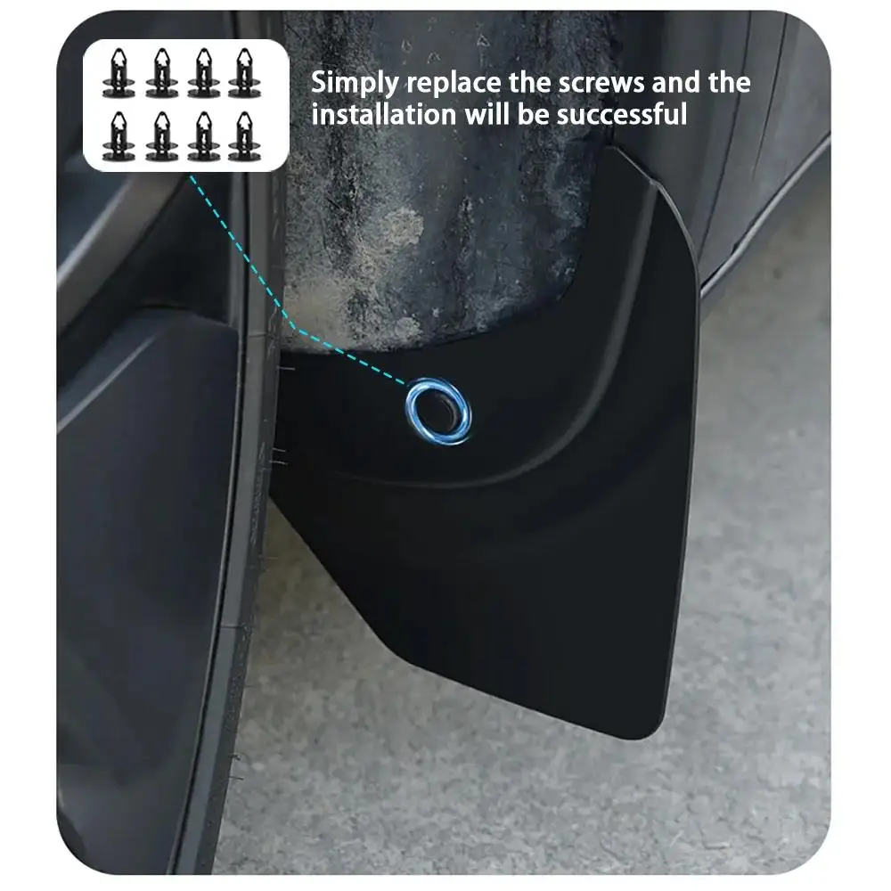 Mud Flaps For Tesla New Model Y 2025 Launch Juniper  No Drilling/Tape Splash Guards Fenders Mudguards Mudflaps