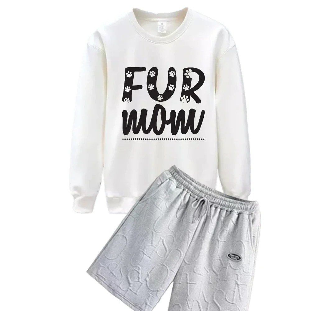 

2025 Casual Men's Suit Set Polyester Fiber Comfort Fit Stylish Puppy paws doodle prints two-piece sets Spring And Autumn suits