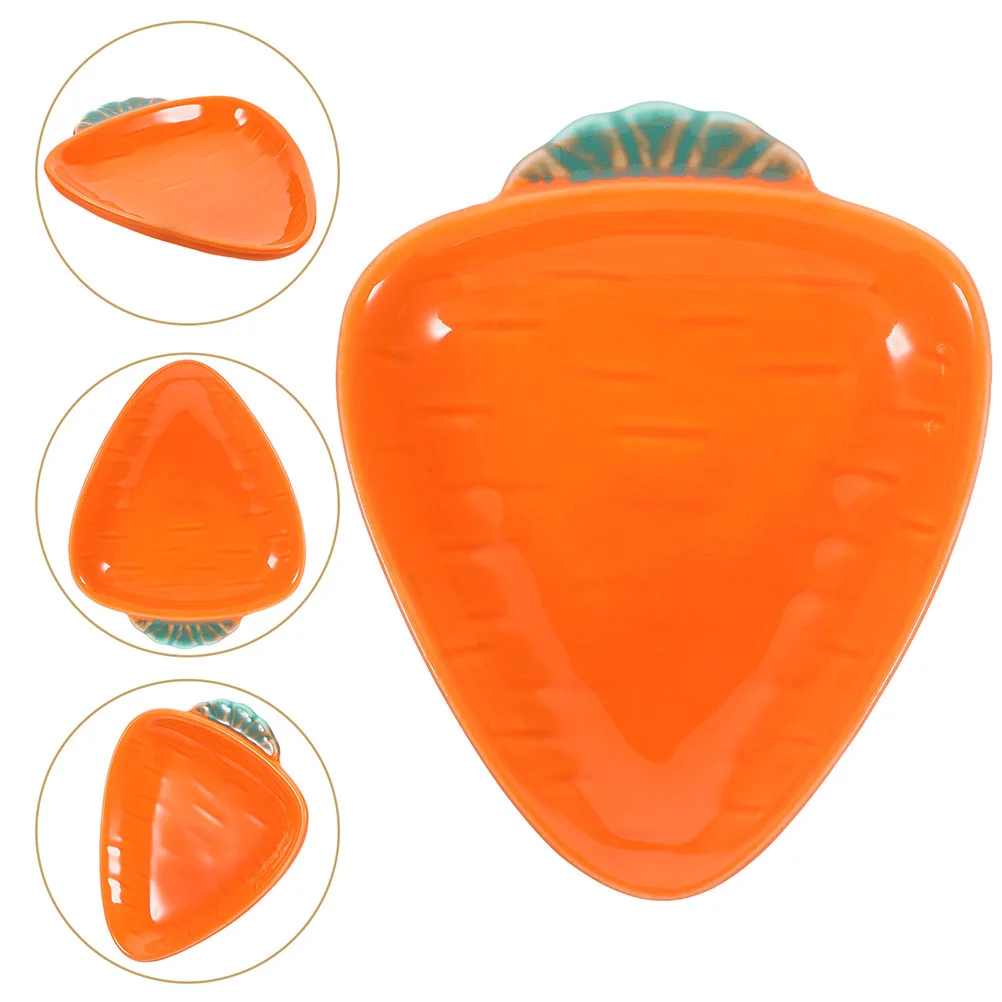 2 Pcs Condiment Dish Creative Serving Bowl Carrot Shape Small Dessert Bowls Ceramic Porcelain Dinnerware Sauce Soy Tomato