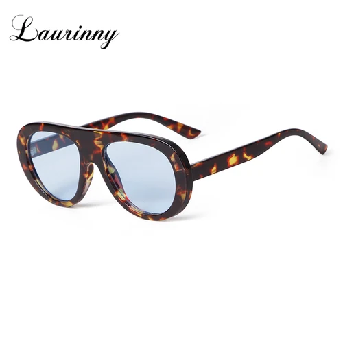 Imagen 1 del producto LAURINNY Gafas De Sol De gran tamaño para piloto De moda para mujer 2025, diseño De marca, lentes azules, montura grande De tortuga, Gafas De Sol para hombre, Gafas De Sol UV