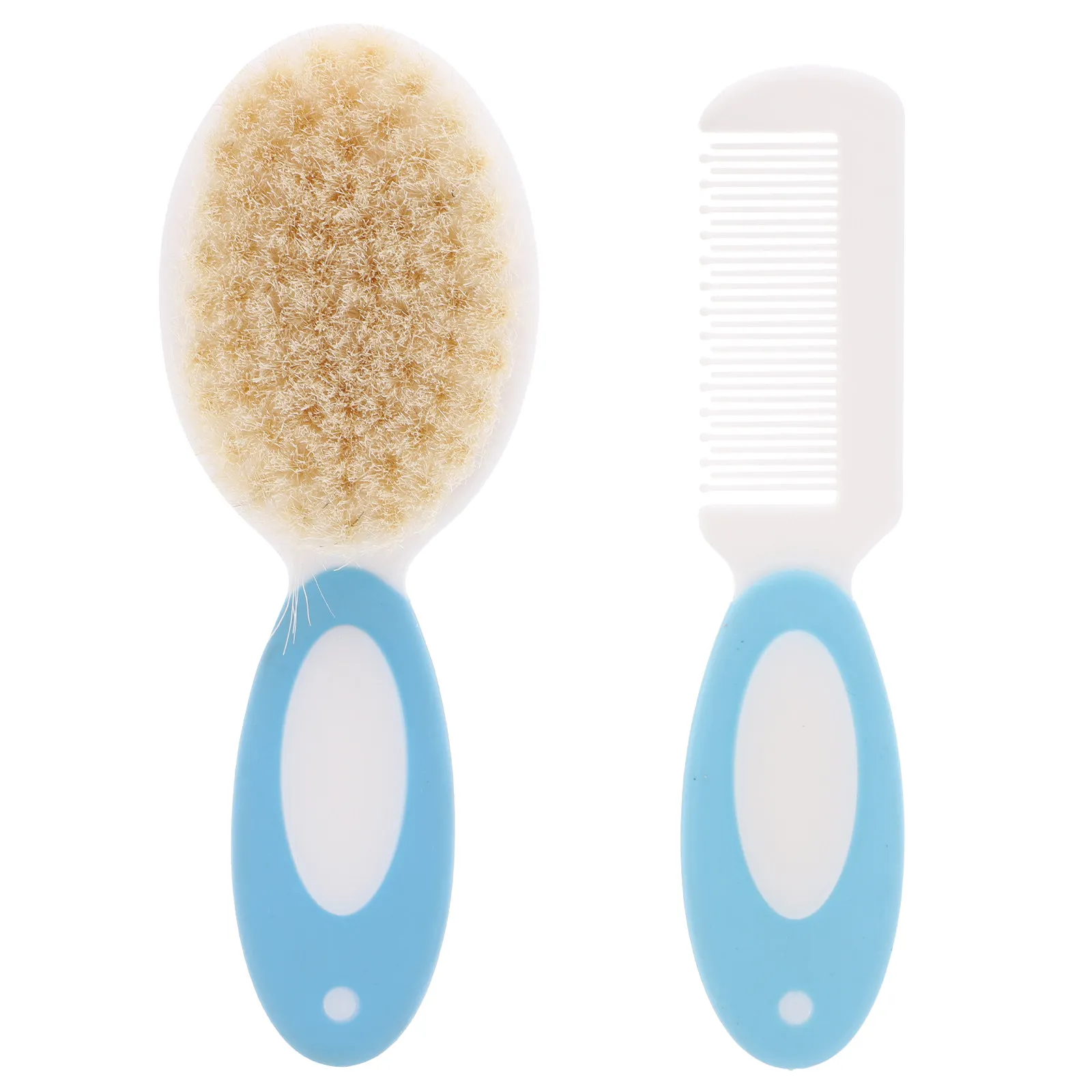 2Pcs Toddler Hair Brush Natural Wool Bristles Gentle Detangler Scalp Stimulator for Baby Infant Kids Lightweight Ergonomic
