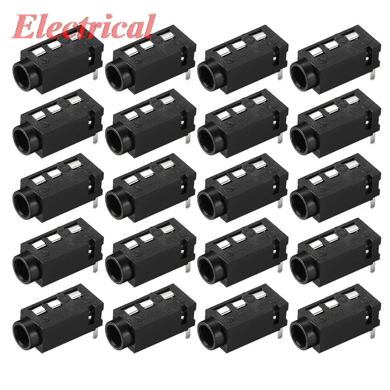 3.5 mm Audio Jack Connector PCB Mount Female Socket 4 Pin PJ-320A 30V 0.5A 1W Application to Media Player MP3 /MP4 Player