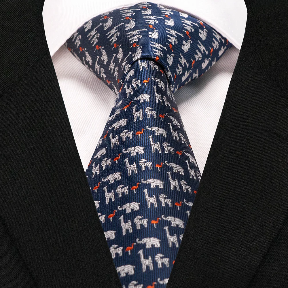 EASTEPIC 8 cm rot-blaue Jacquard-Krawatten für Herren, Herren-Krawatte, hochwertiges Accessoire, Geschäftsgeschenk, Fuchs, Drache, Flamingo, Schnecke, Ente, Tier – Detail 39