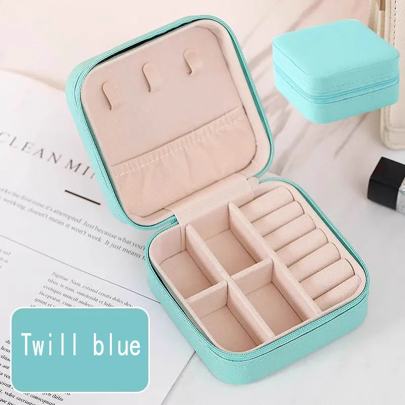 Mint Green Fresh Jewelry Box, Portable Jewelry Box, Multi-Layer Partition Jewelry Storage Box, Travel Jewelry Storage Box, Built-In Necklace Hook And Ring Slot, Pink Velvet Lining, Scratch-Resistant Design, Light Luxury And Minimalist Style, Recommended F