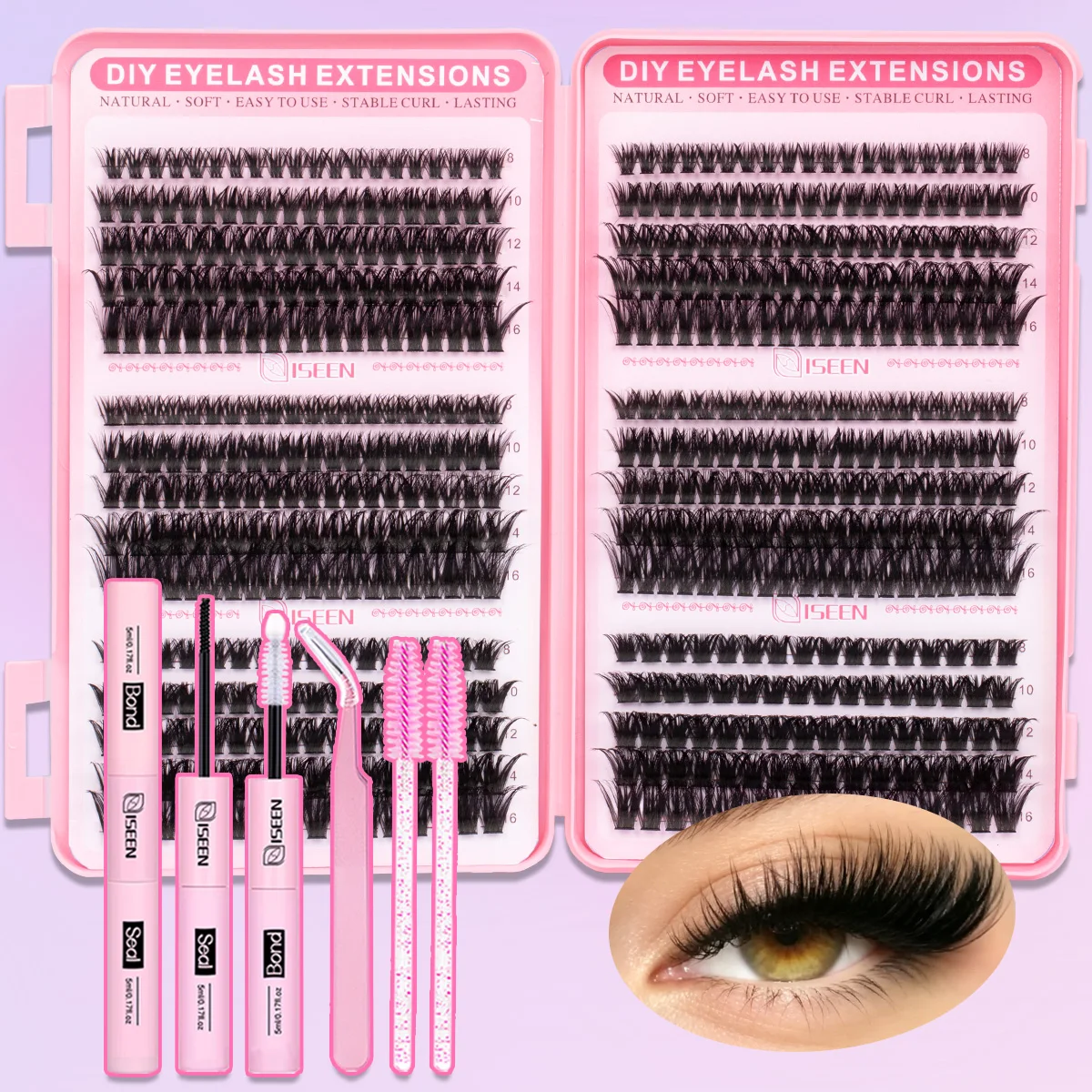 DIY Wimpernbüschel Wispy Lashes D-Curl 8-16mm Wimpernverlängerungen Wimpernbüschel-Set DIY für Zuhause Make-up – Detail 1