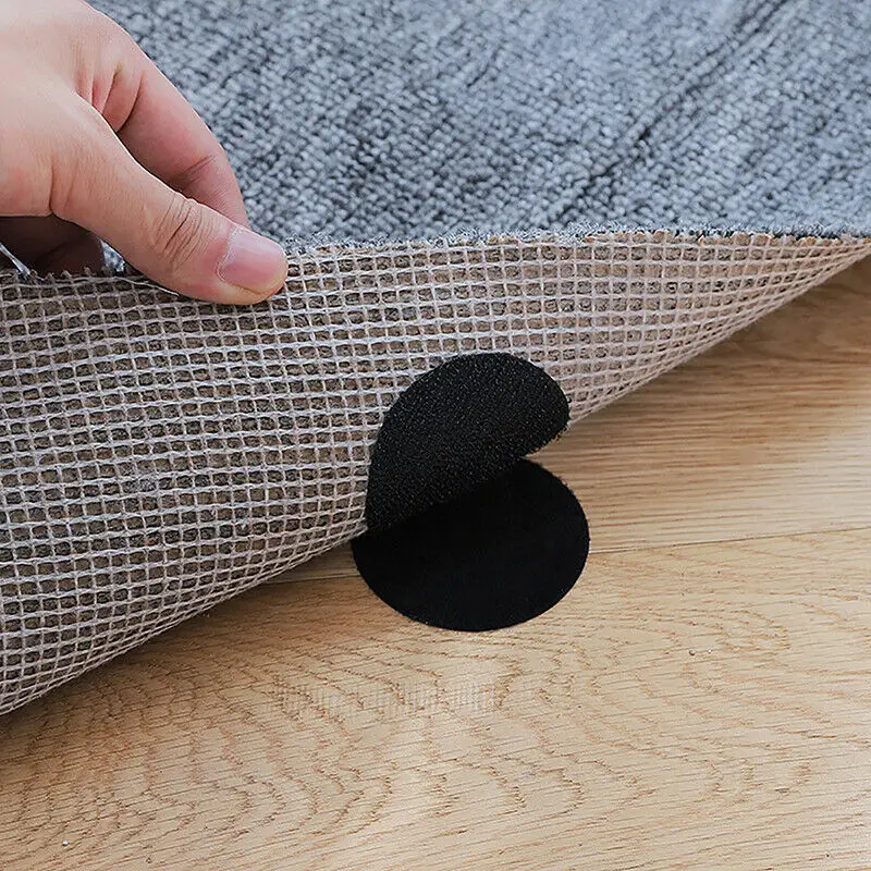 5Pcs Non-Slip Stickers Self Adhesive Hook Loop Fastener Tape Locking Dots Bed Sheet Sofa Fix Clip Floor Rug Carpet Mat Gripper