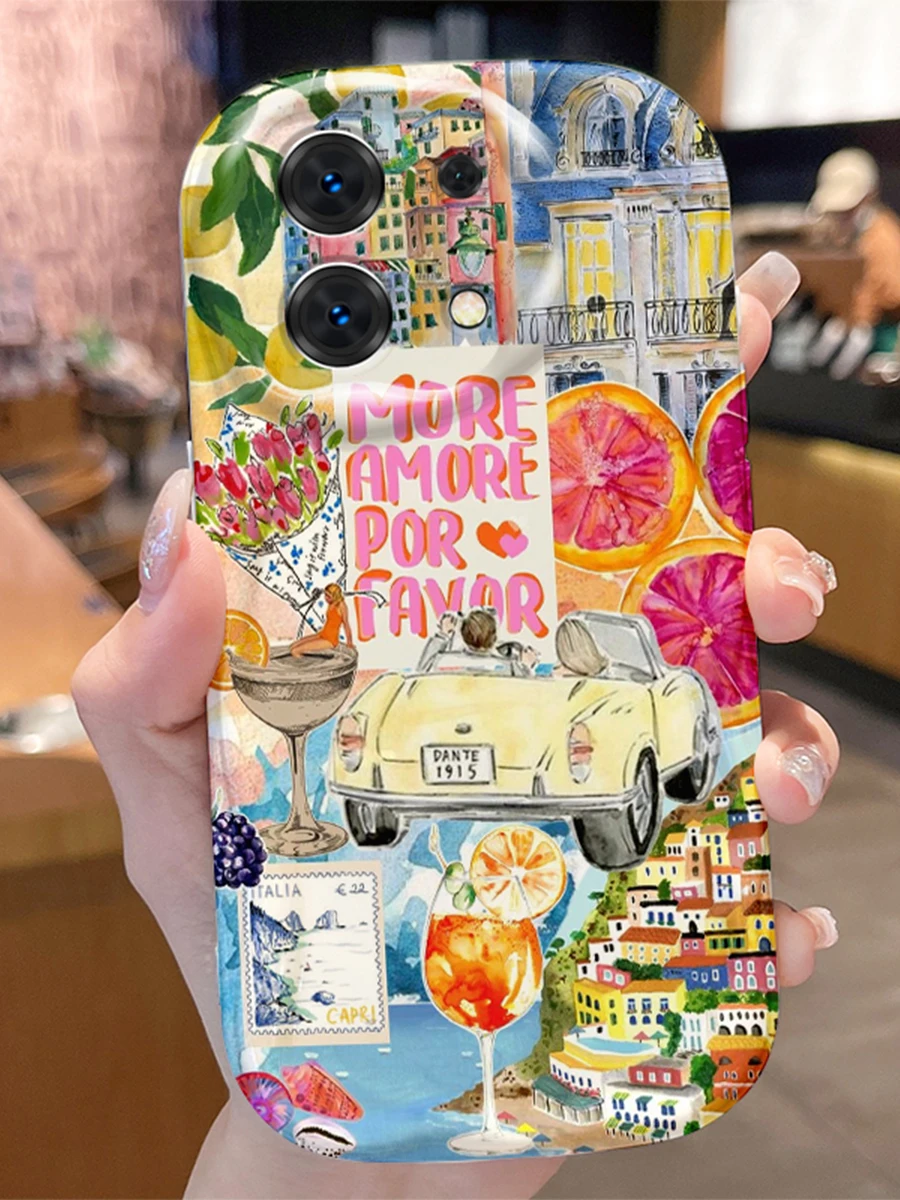 Étui Cocktail citron pour Xiaomi Redmi Note 14 13 12 11 10 Pro Plus 5G 9 14C 13C 4G 12C 10C 10S A2 A1, housse en Silicone antichoc