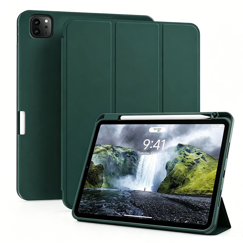 Stiftetui für Apple iPad Air Pro 10.9 11 12.9 13 M2 M3 M4 M5 2024 2025 8. 9. 10. 11. Generation, Magnetische Flip Smart Cover