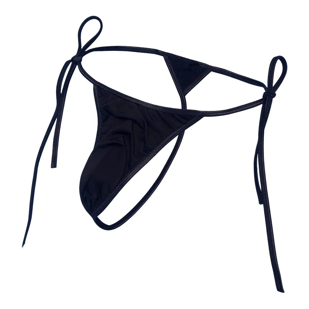 

Men's Sexy Viscose Lacing Breathable Backless Thong Briefs Underwear Convex Pouch Underpants Sissy Panties Трусы Мужские