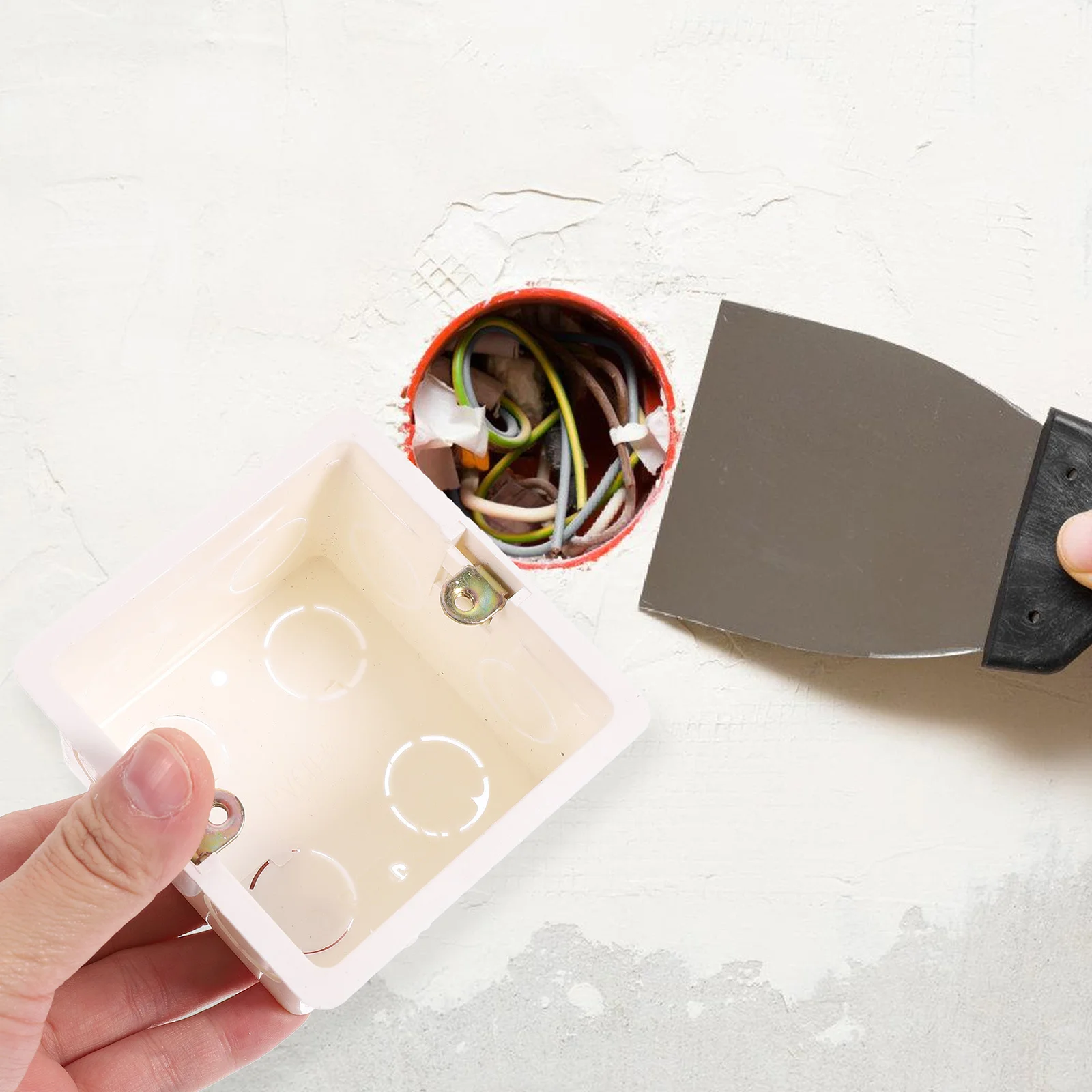 10 قطعة تقاطع 86 نوع جدار جبل المقبس صندوق راحة صندوق التثبيت الكهربائي البلاستيك أخفى منفذ الضميمة ل #3