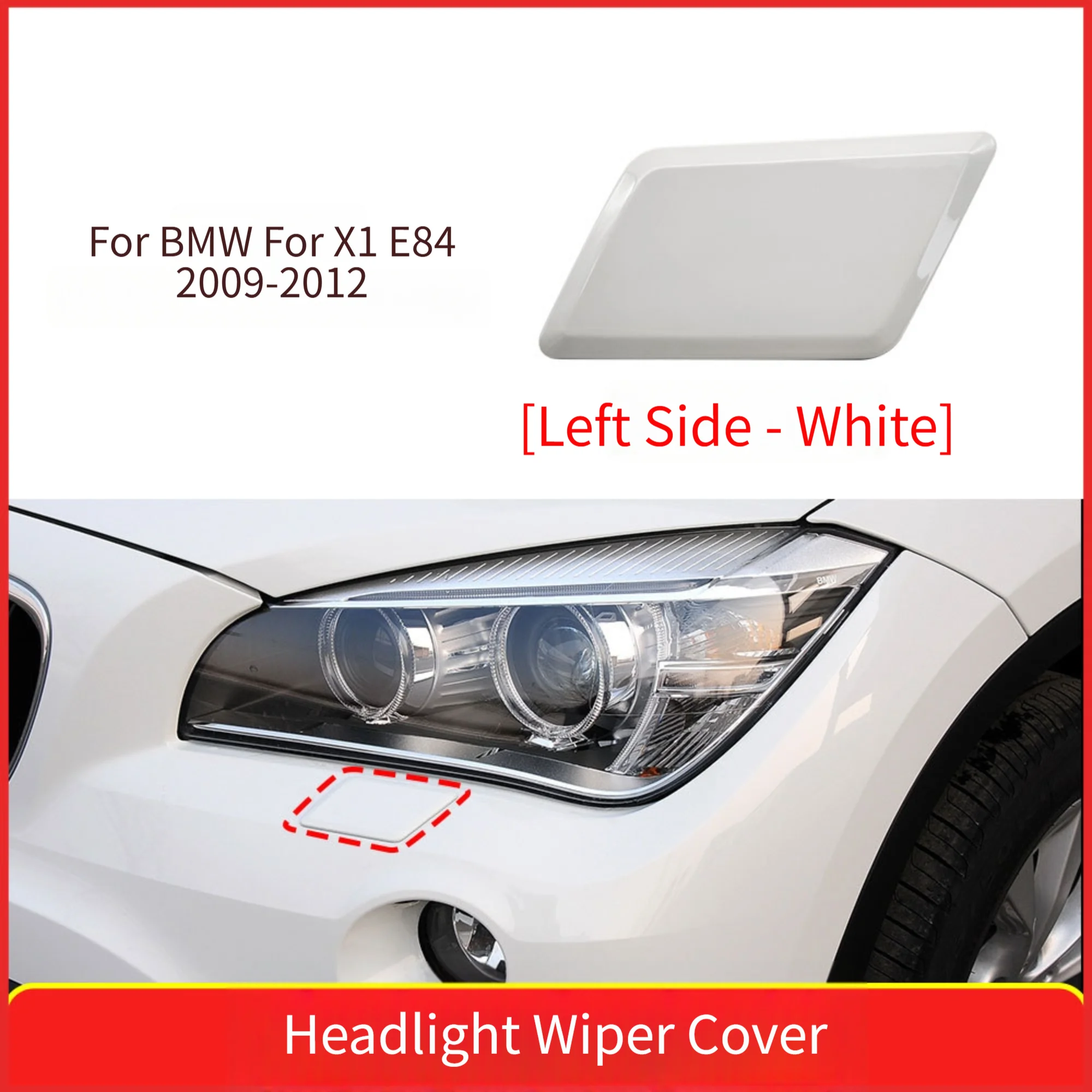 For BMW X1 E84 Headlight Washer Cover For Headlight Cleaning System High-strength ABS Material Tool-free Installation
