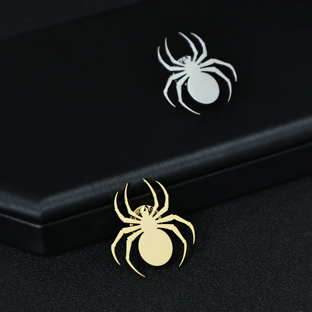 Spider Shaped Fashionable Stainless Steel Brooch Men's Lapel Brooch Wedding Jewelry Birthday Gift Anniversary Gift for Men