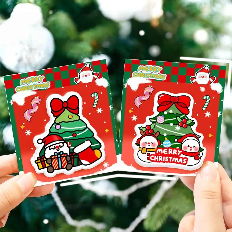 5/10Pcs Weihnachten Post-it Hinweis Nette Cartoon Weihnachten Baum Nachricht Sticky Note Student Schreibwaren Memo Pad Schule liefert Geschenke