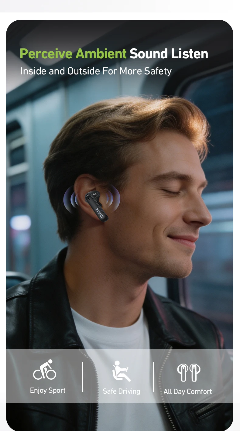 hTC Kabellose Gaming-Ohrhörer LCD-Smart-Screen Echtzeit-Übersetzung Bluetooth-Kopfhörer mit geringer Latenz und Mikrofon NE94 – Detail 9