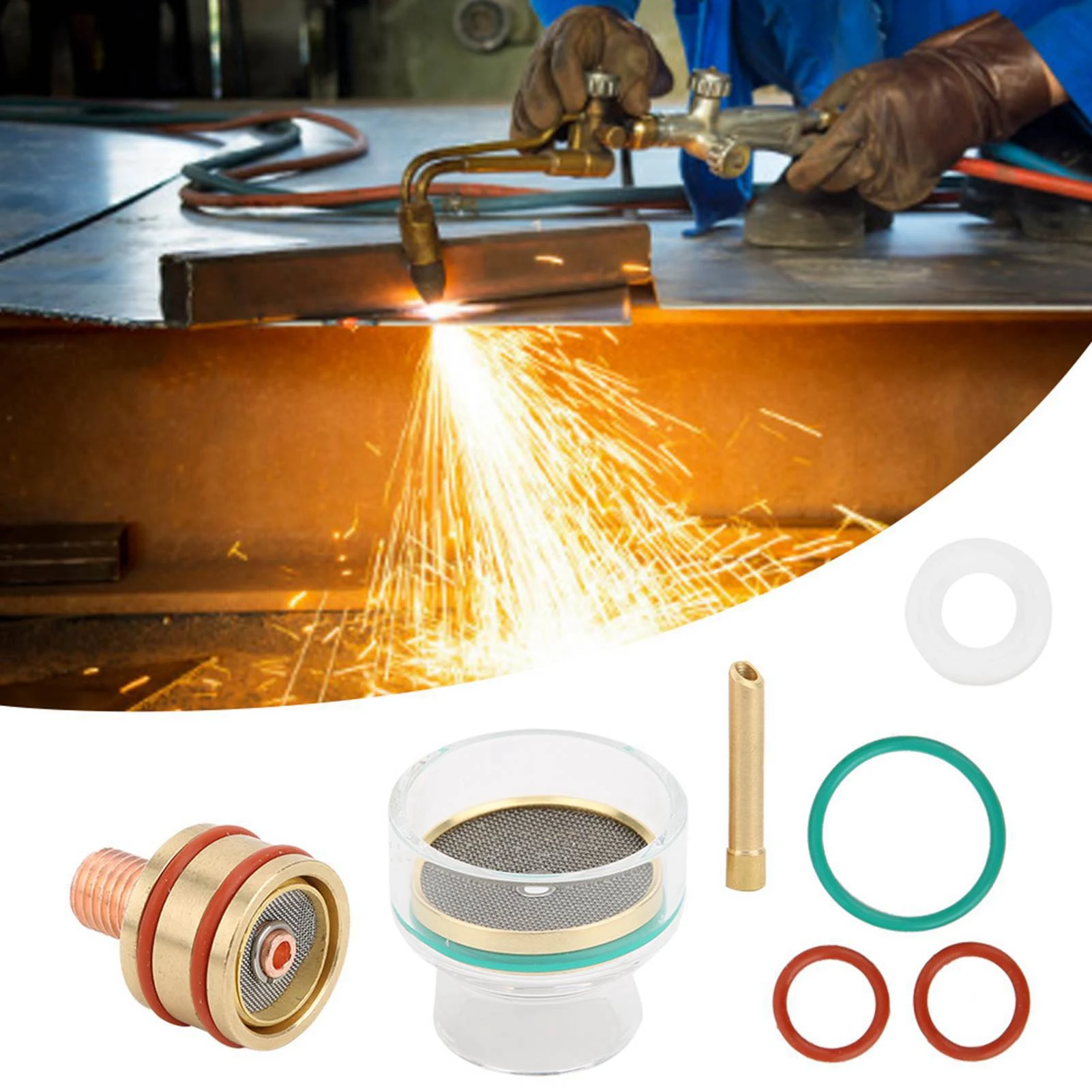 

ZK20 TFM53NCN TIG Welding Kit TIG Torch Welding Torch Glass Cup Collet for WP9 WP202.4mm