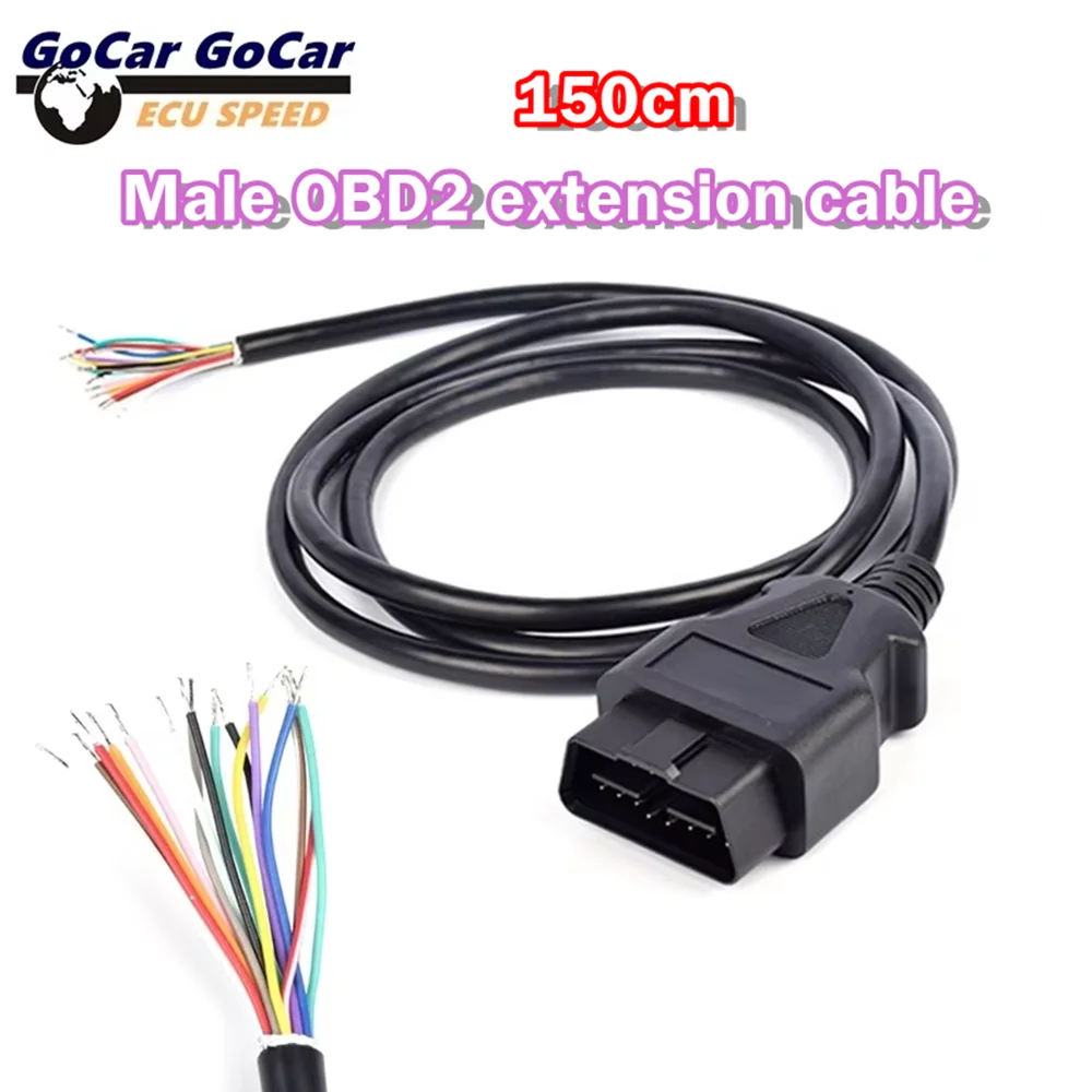

OBD2 16Pin Male Plug Connector For ELM327 Extension Adapter OBD Cable OBDII EOBD ODB2 16 Pin OBD 2 Adaptor Opening Male Cable
