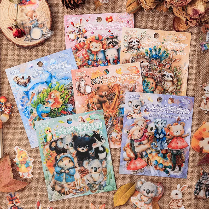 

12packs/LOT Mengmeng Mobilization Meeting series cute lovely retro decorative sticky PET sticker