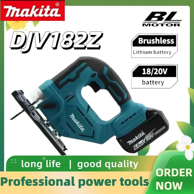 Makita DJV182Z Brushless Cordless Jigsaw 18V Bare Tool Barrel Handle Portable Woodworking Carpenter Tool Equipped