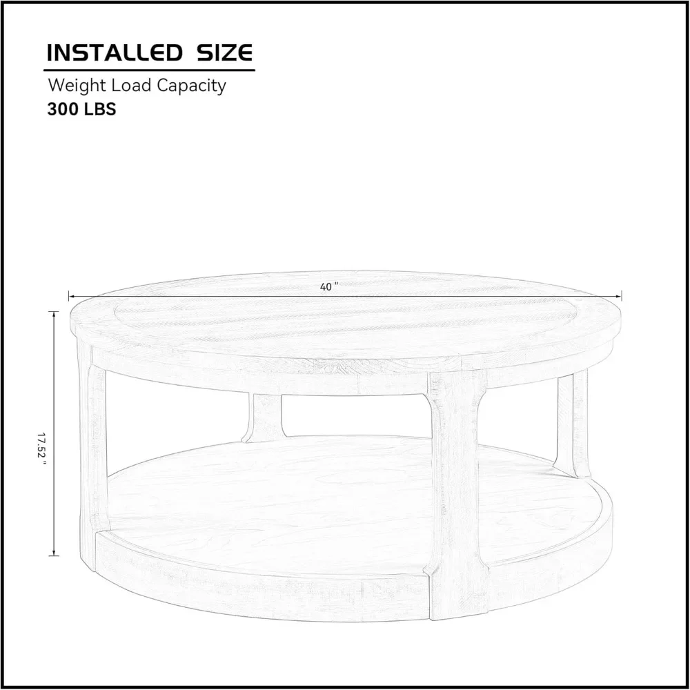 Coffee Table, Round End Tables 2 Tier Wood Tables Round Circle Coffee Table