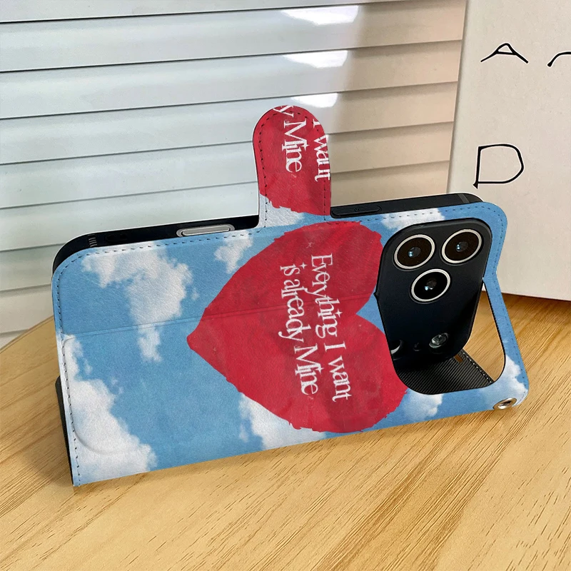 Cloud Red Heart Pattern 2D Fli - Phone Cases With Stand 评论和价格