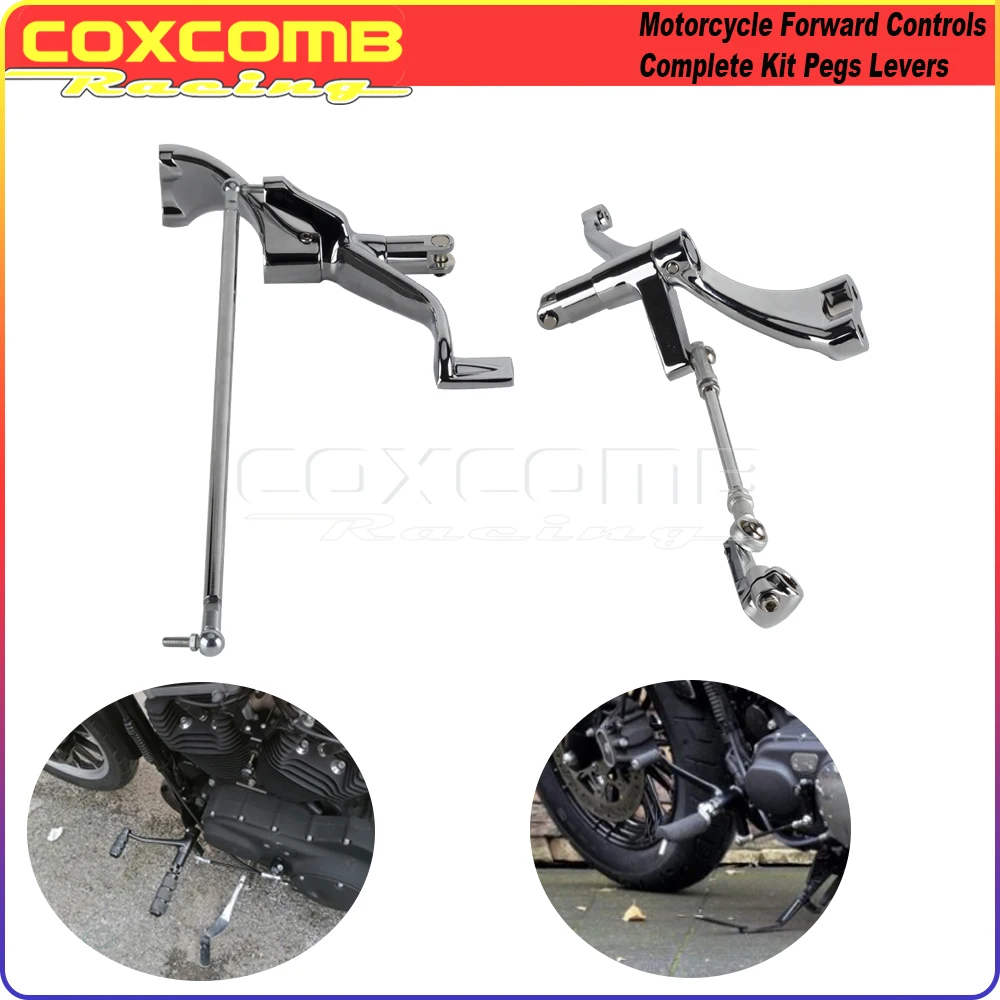 

Motorcycle Chrome Forward Controls Complete Kit Pegs Levers Linkages For Harley Sportster 883 XL883 Custom Iron Low 2004-2013