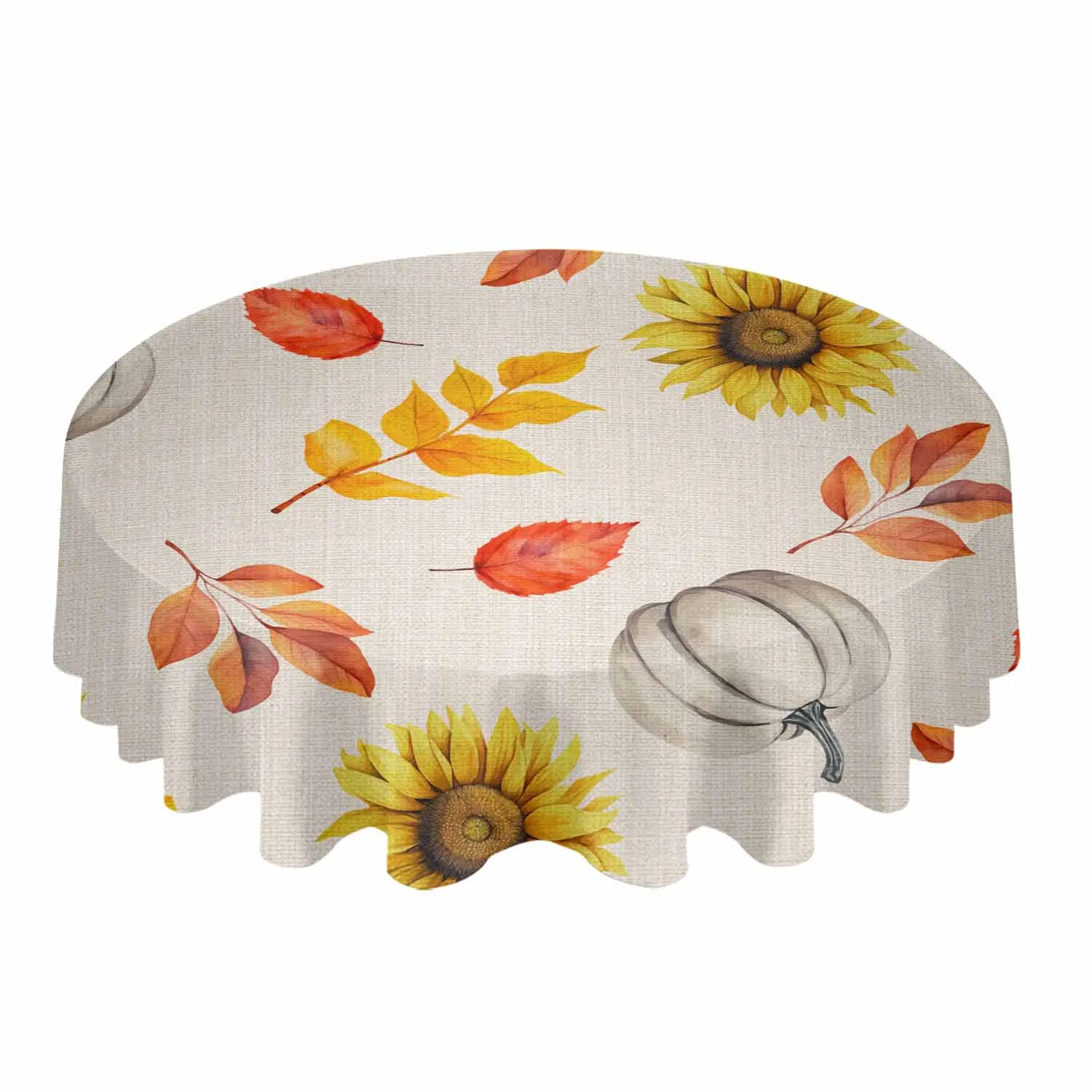 Autumn Sunflower Pumpkin Country Style Table Cloth Festival Dining Tablecloth Waterproof Table Cover for Wedding Party Decor