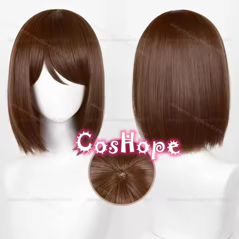 Ieiri Shoko Cosplay Wig 32cm Short Bob Wig Brown Wig Cosplay Anime Cosplay Wigs Heat Resistant Synthetic Wigs for Costume
