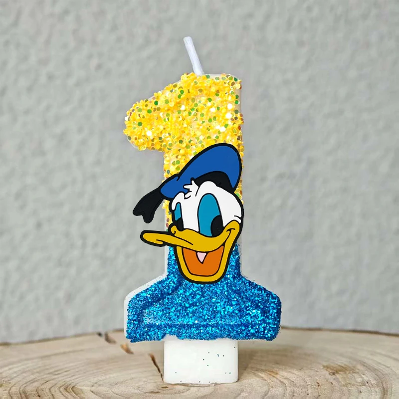 Schattige Donald Duck kaars nummer 0-9 voetbalkaars Donald Duck taartdecoratie jongens verjaardagsfeestje voor kinderen babyshower decoraties