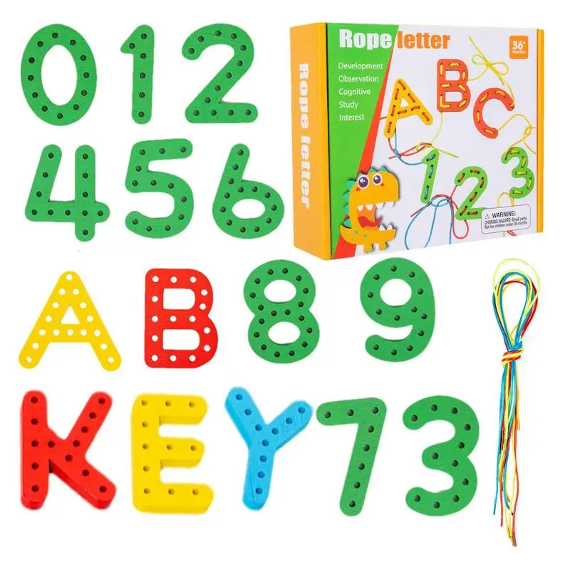 

Wooden Lacing Toy Alphabet Alphabet Beads Lacing Fine Motor Skills Toys Toddler Learning Letter Beads Early Spelling Recognition