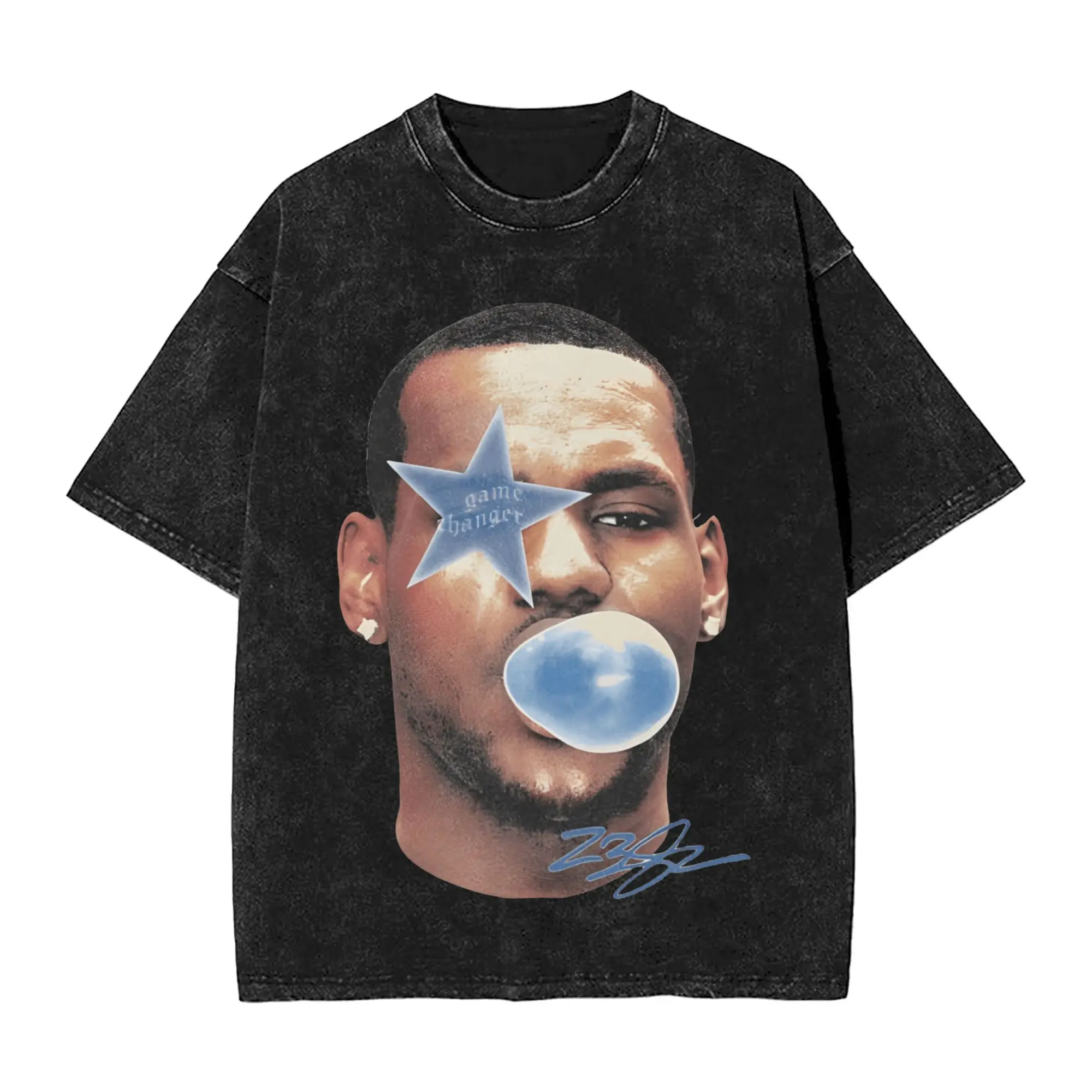 

Lebron American Basketball Star T Shirt Hippie T-Shirts Short-Sleeved Y2K Retro Tops Summer Cotton O Neck Plus Size Clothing