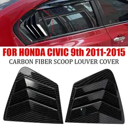 For Honda Civic 9th Sedan 2011 2012 2013 2014 2015 Car Rear Window Louver Shutter Cover Side Vent Blind Trim Sticker Accessories